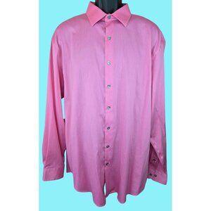 Alfani Mens Pink Long Sleeve Dress Shirt XL Regular Fit
